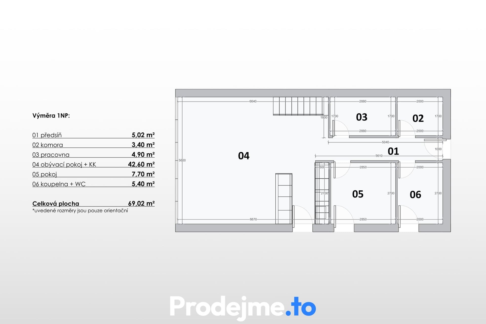 2D půdorys - 1.NP